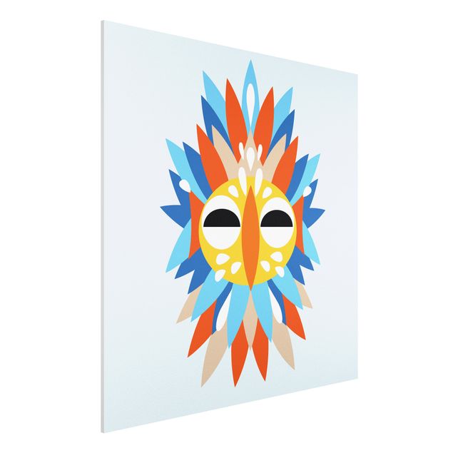 MUAH Kunstdrucke Collage Ethno Maske - Papagei