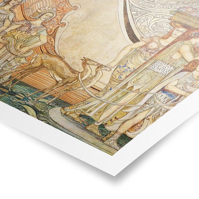 Poster - Galileo Chini - Dekoration der Terme Berzieri Detail 5 - Quadrat 1:1