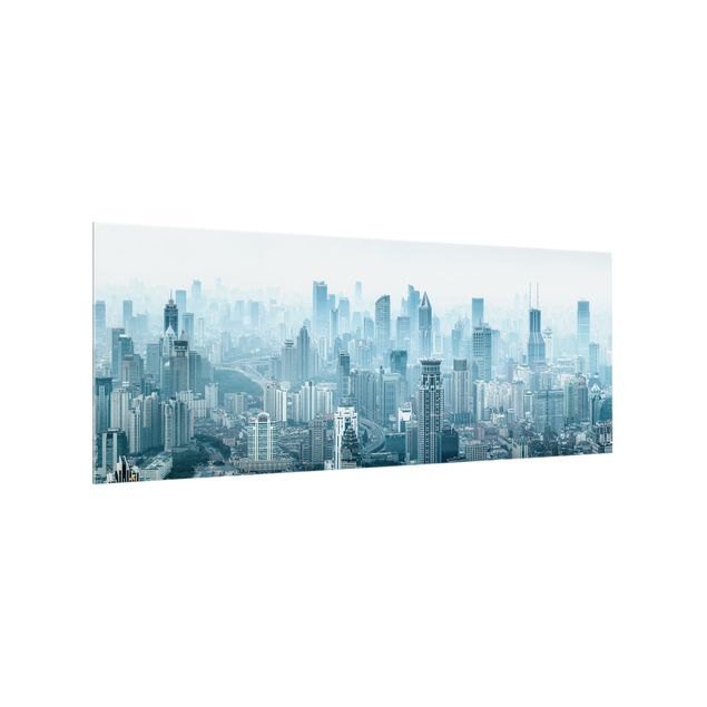 Spritzschutz Glas - Kühles Shanghai - Panorama 5:2