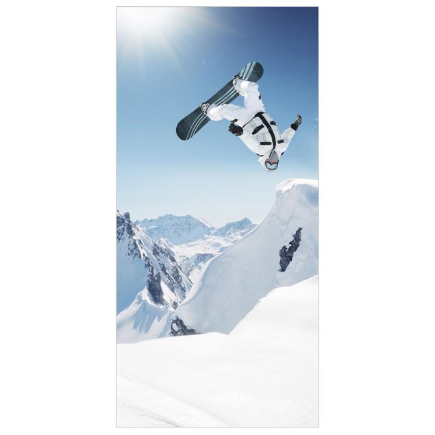 Raumteiler Kinderzimmer - Fliegender Snowboarder 250x120cm