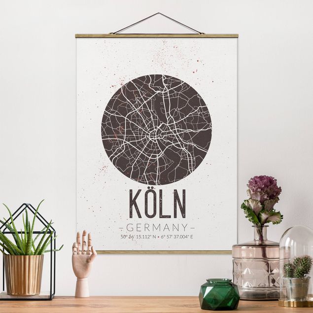 schöne Bilder Stadtplan Köln - Retro