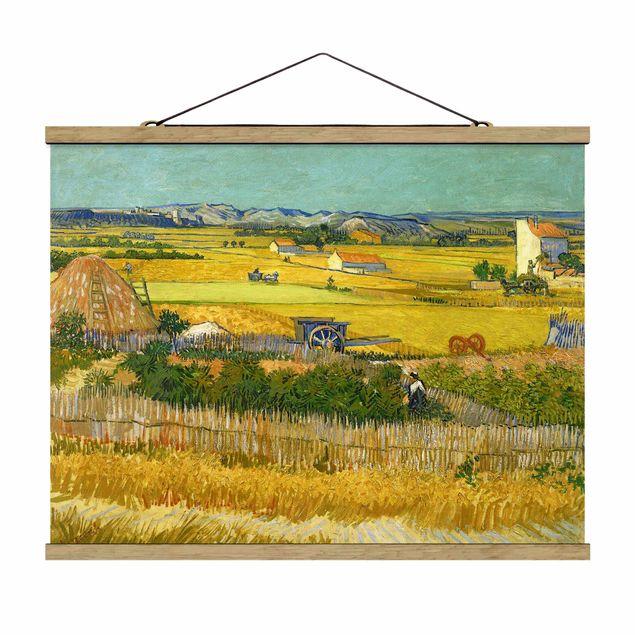 Stoffbilder mit Posterleisten Vincent van Gogh - Die Ernte