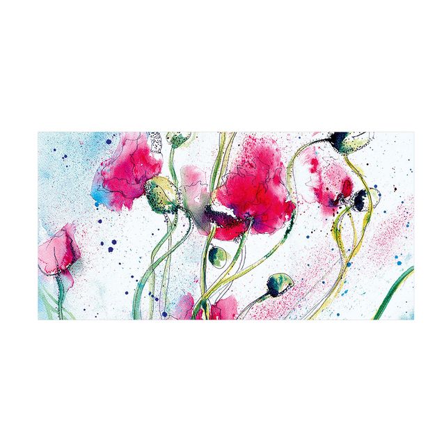 teppich mit blumenmuster Painted Poppies