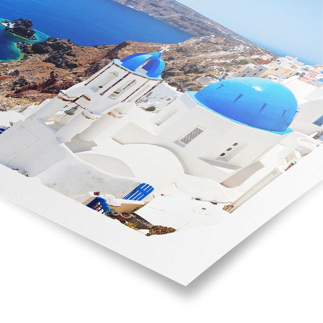 Poster - View Over Santorini - Quadrat 1:1