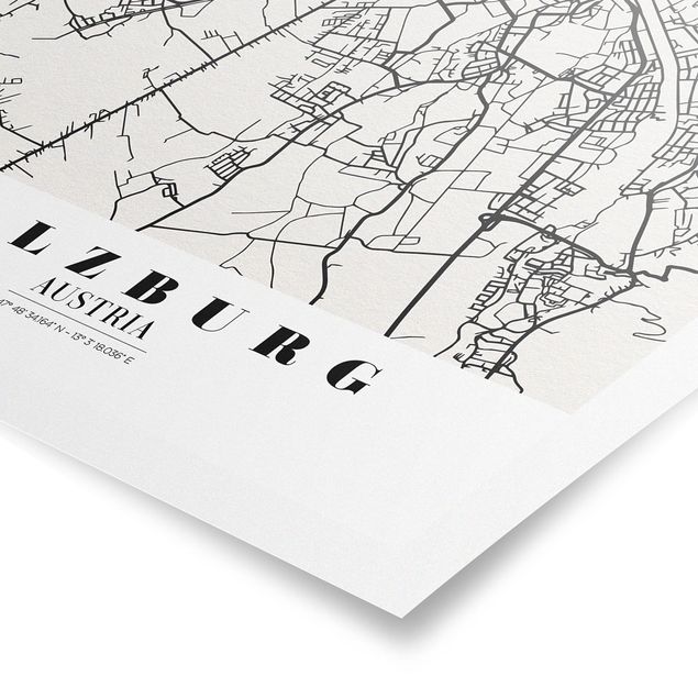 Poster bestellen Stadtplan Salzburg - Klassik