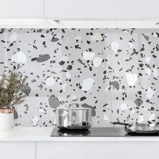 Platte Küchenrückwand Detailliertes Terrazzo Muster Massa II