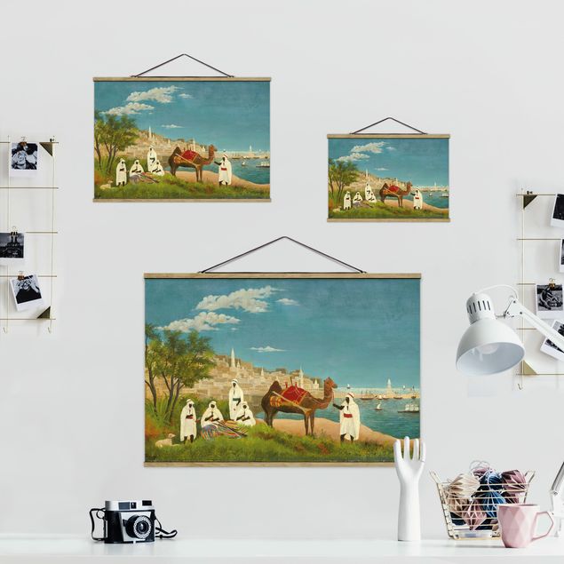 Stoffbild mit Posterleisten - Henri Rousseau - Landschaft um Algier - Querformat 3:2