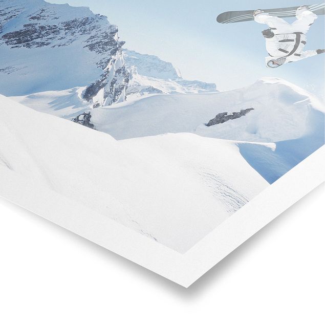 Poster bestellen Fliegender Snowboarder