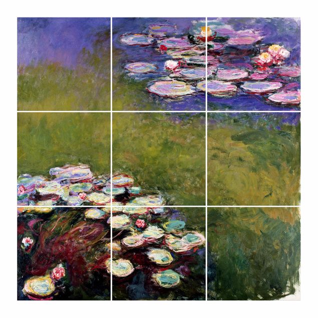 Fliesenbild - Claude Monet - Seerosen - Fliesensticker Set quadratisch
