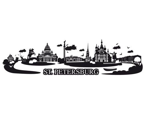 Stadt St. Petersburg - Wandtattoo Skyline - No.JR32 Sankt Petersburg Skyline