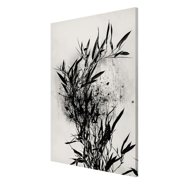 Magnettafel - Grafische Pflanzenwelt - Schwarzer Bambus - Hochformat 2:3