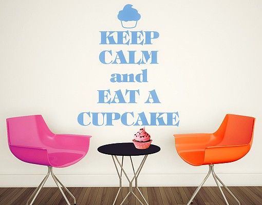 Wandtattoo Sprüche - Wandsprüche No.EV71 Keep Calm And Eat A Cupcake