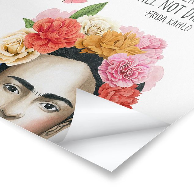 Poster - Fridas Gedanken - Blumen - Quadrat 1:1