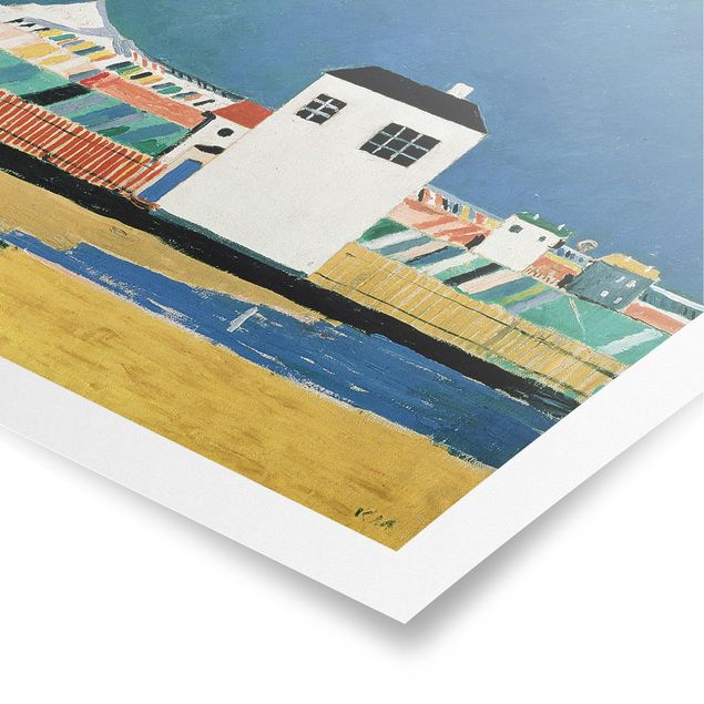 Poster - Kasimir Malewitsch - Landschaft mit weißem Haus - Quadrat 1:1
