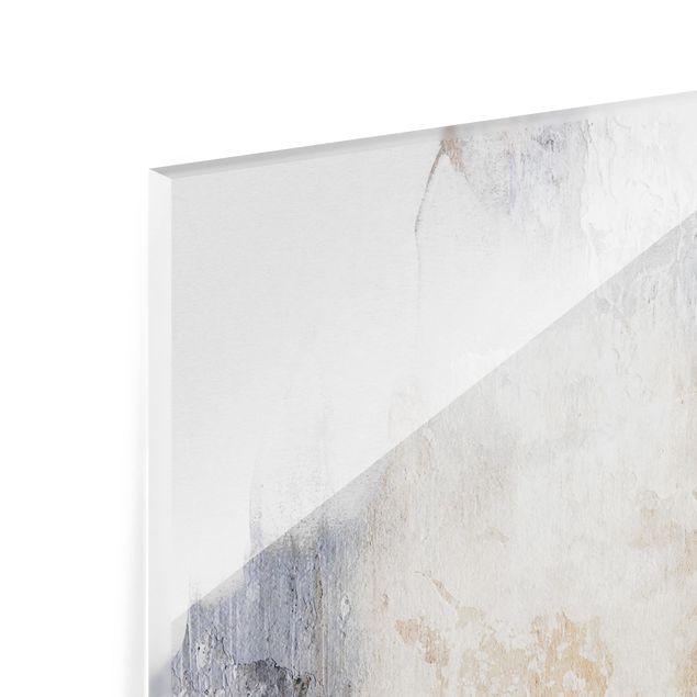 Spritzschutz Glas - Goldene abstrakte Wintermalerei - Querformat - 2:1