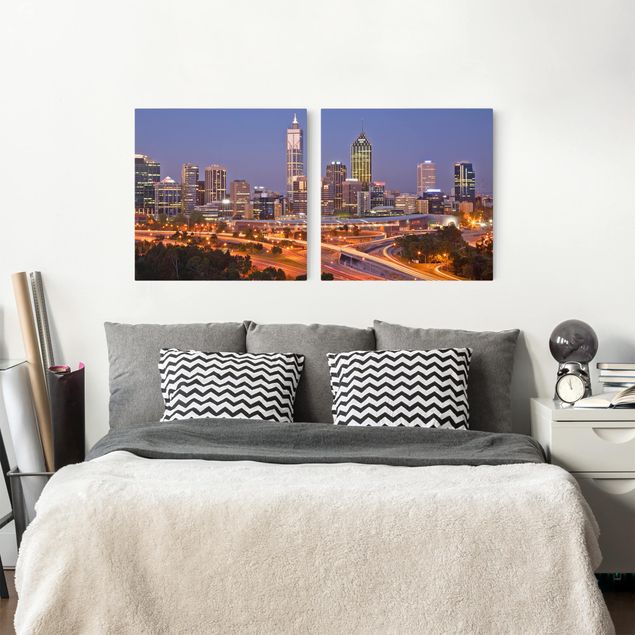 schöne Leinwandbilder Perth Skyline