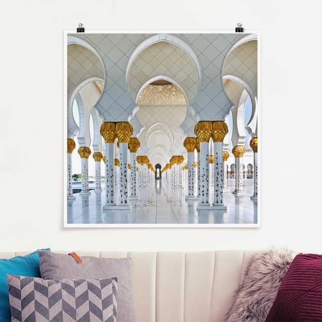 Städteposter Moschee in Abu Dhabi