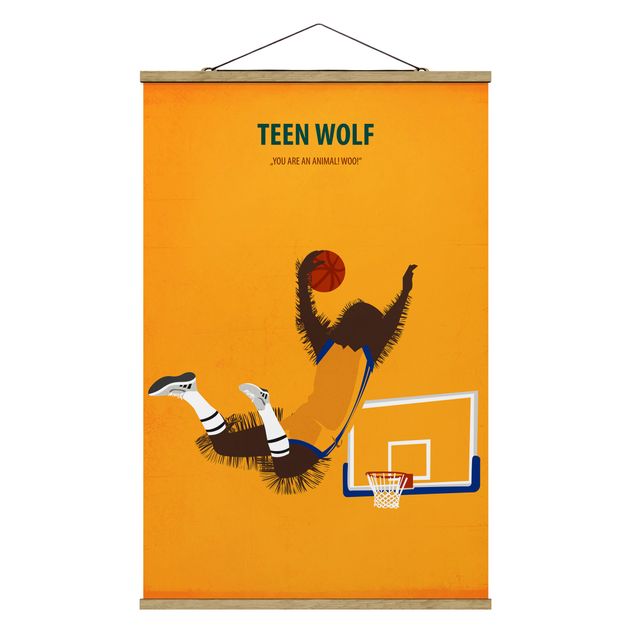 Stoffbild mit Posterleisten - Filmposter Teen Wolf - Hochformat 2:3