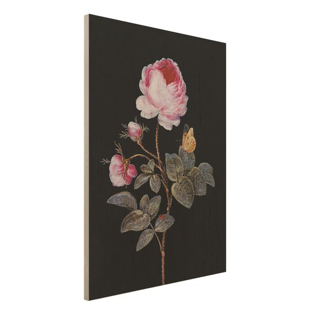 Holzbilder Blumen Barbara Regina Dietzsch - Die hundertblättrige Rose