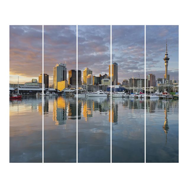 Schiebegardinen Auckland Skyline Sonnenuntergang