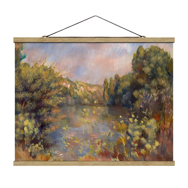 Stoffbilder mit Posterleisten Auguste Renoir - Landschaft mit See
