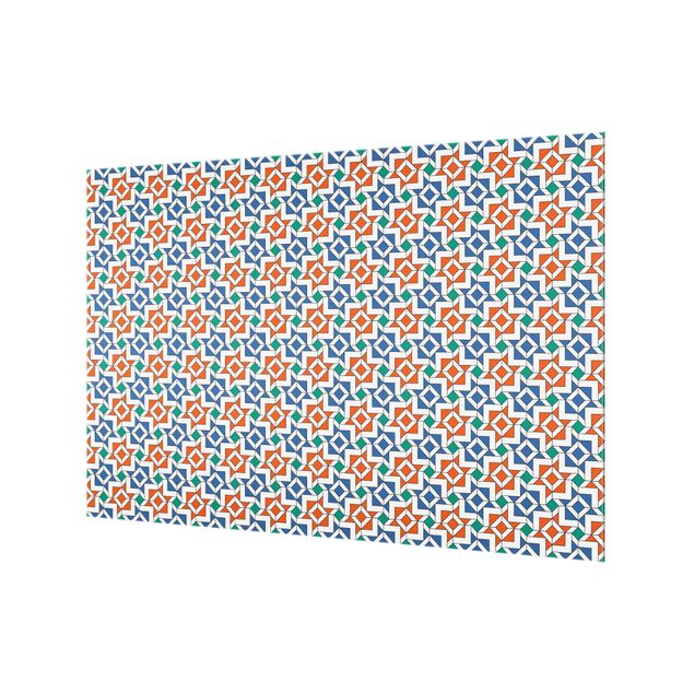 Spritzschutz Glas - Alhambra Mosaik mit Fliesenoptik - Querformat - 3:2