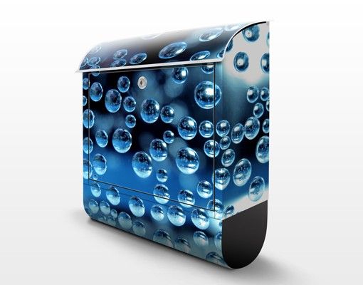 Wandbriefkasten - Dark Bubbles - Briefkasten Blau