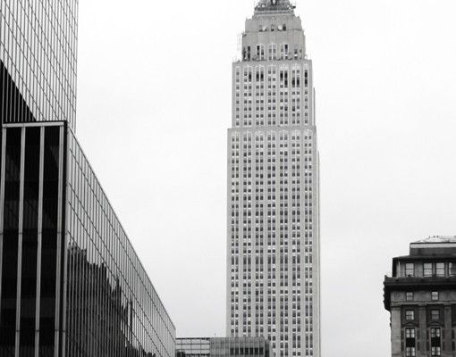 Briefkasten mit Zeitungsfach - Empire State Building - New York Schwarz Weiß