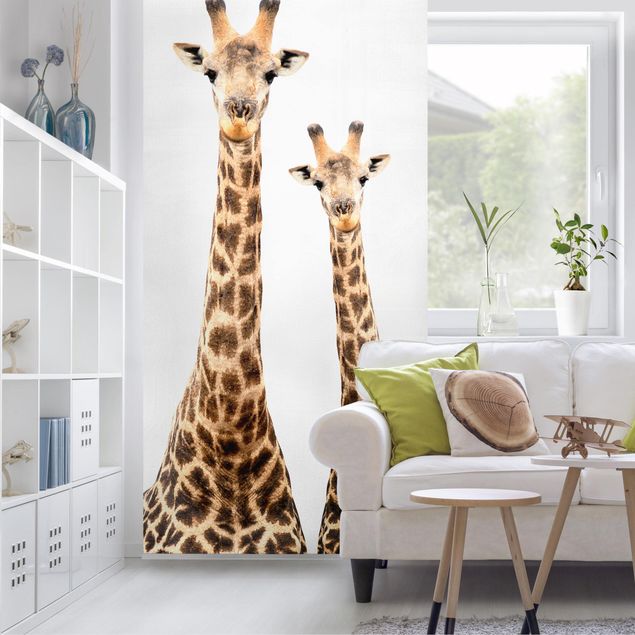 Raumteiler - Portrait zweier Giraffen 250x120cm