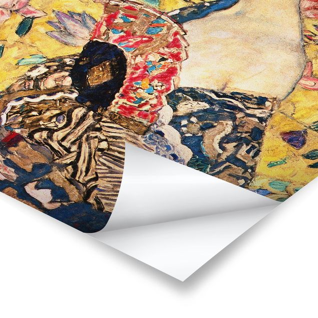 Poster - Gustav Klimt - Dame mit Fächer - Hochformat 3:2