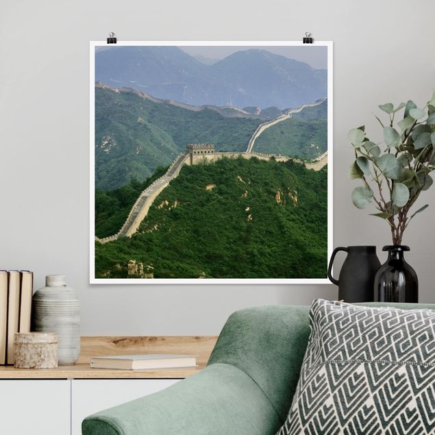 Wand Poster XXL Die chinesische Mauer im Grünen