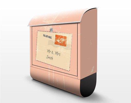 Briefkasten Design No.EK430 WunschText Via Airmail