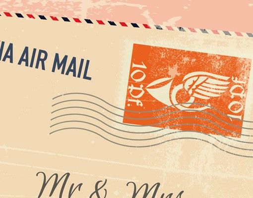 Briefkasten mit Zeitungsfach - No.EK430 Wunschtext Via Airmail