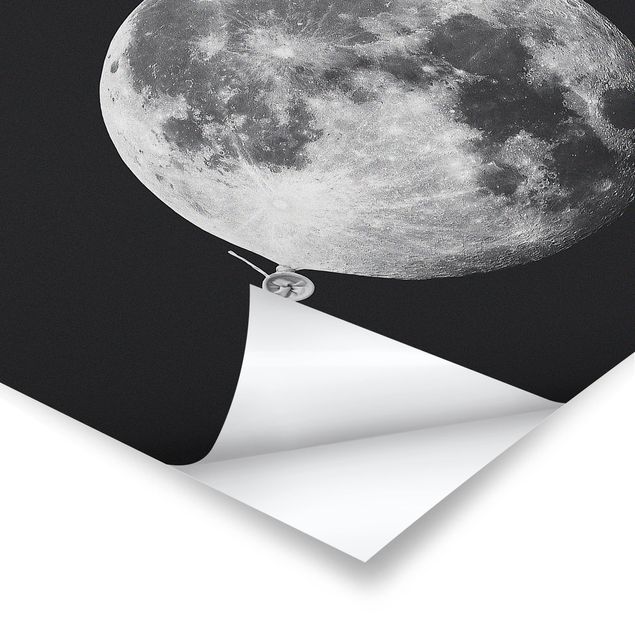 Poster - Jonas Loose - Luftballon mit Mond - Hochformat 3:2