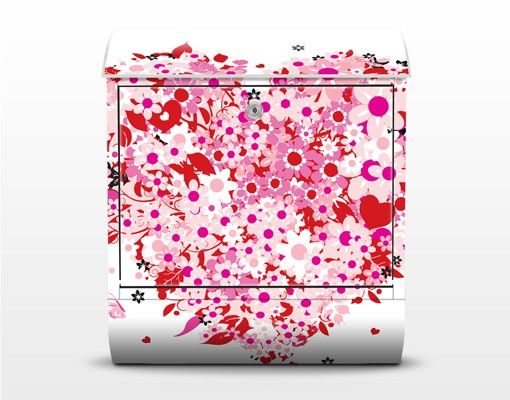 Briefkasten modern Floral Retro Heart