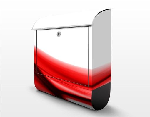 Briefkasten mit Zeitungsfach - Red Touch - Modern Rot-Weiß