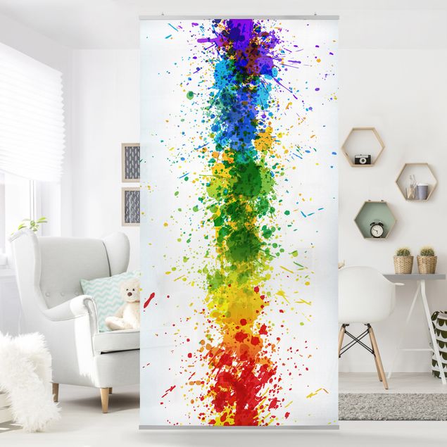 Raumteiler Muster Rainbow Splatter