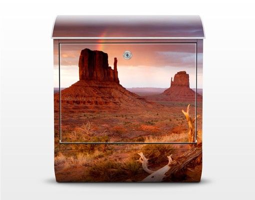 Briefkasten Design Monument Valley bei Sonnenuntergang