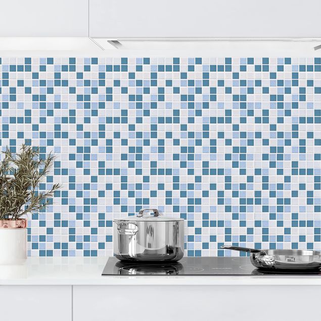 Platte Küchenrückwand Mosaikfliesen Blau Grau