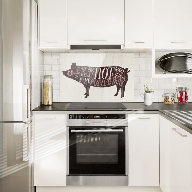 Spritzschutz Bauernhof BBQ - Schwein