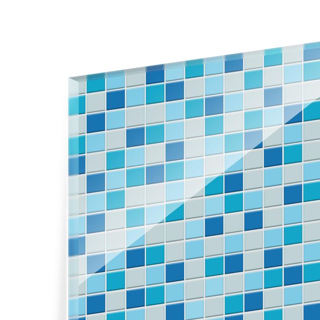 Glas Spritzschutz - Mosaikfliesen Meeresrauschen - Quadrat - 1:1