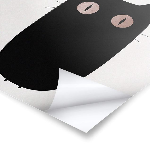 Poster bestellen Schwarze Katze Illustration