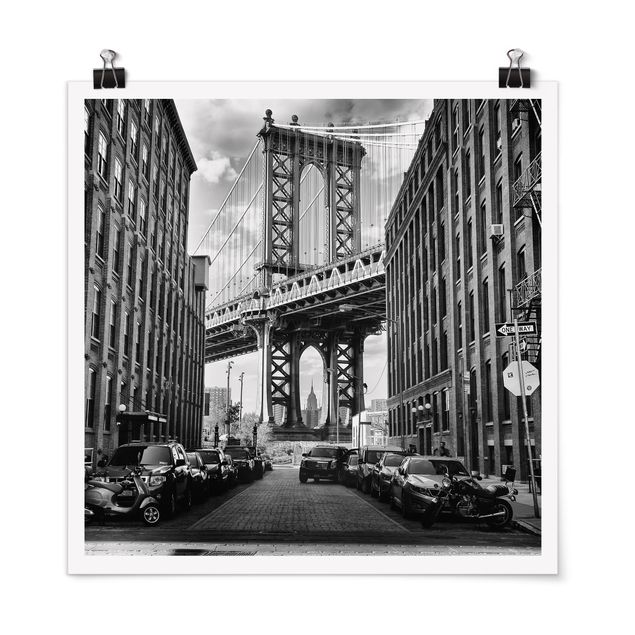Poster - Manhattan Bridge in America - Quadrat 1:1
