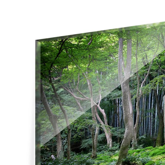 Spritzschutz Glas - Japanischer Wald - Querformat - 3:2