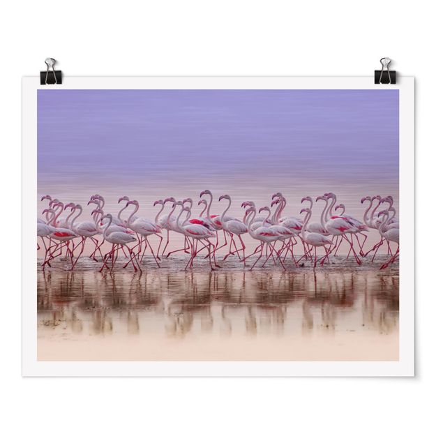Wandbilder Flamingo Party