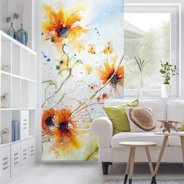 Vorhang Raumtrenner Painted Flowers