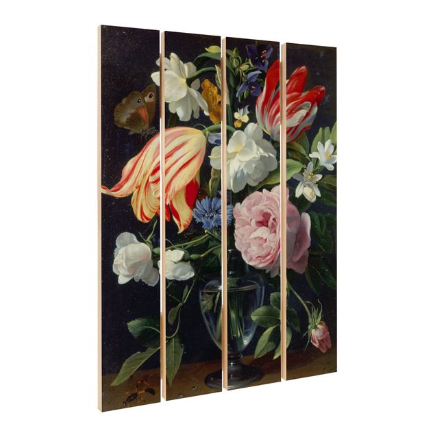 Holzbild - Daniel Seghers - Vase mit Blumen - Hochformat 3:2