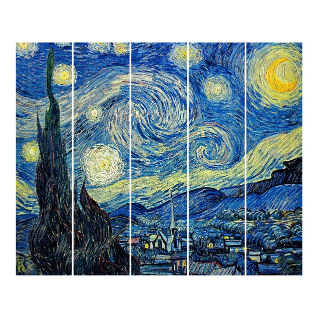 Schiebegardinen Set - Vincent van Gogh - Sternennacht - 5 Flächenvorhänge