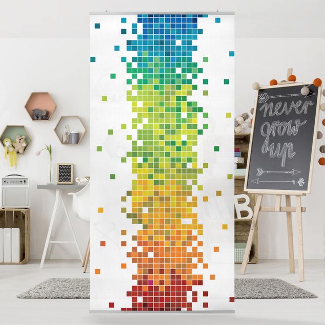 Vorhang Raumtrenner Pixel-Regenbogen