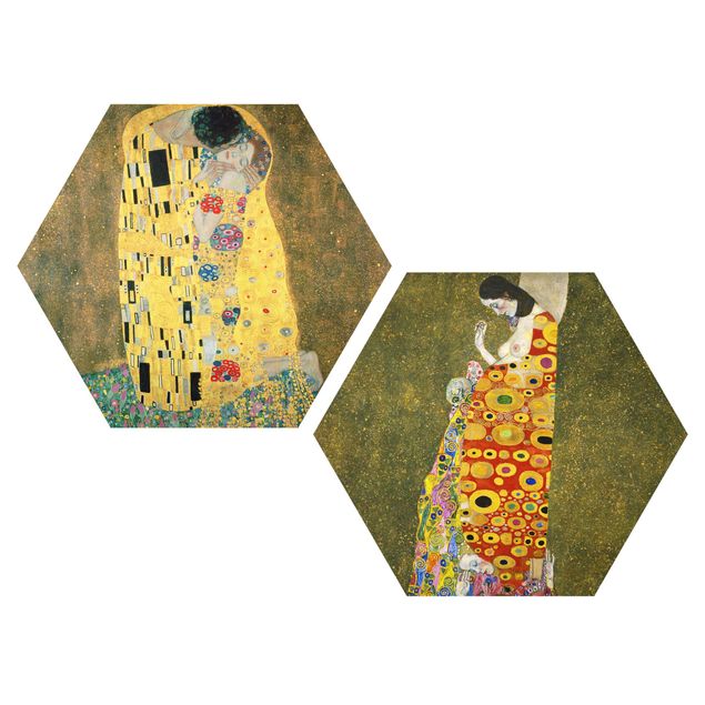 schöne Bilder Gustav Klimt - Kuss und Hoffnung